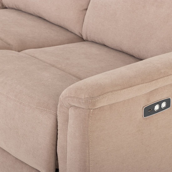 Dion 3 Seater Electric Recliner + 2 Seater Electric Recliner, Taupe