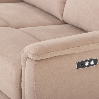 Dion 3 Seater Electric Recliner + 2 Seater Electric Recliner, Taupe