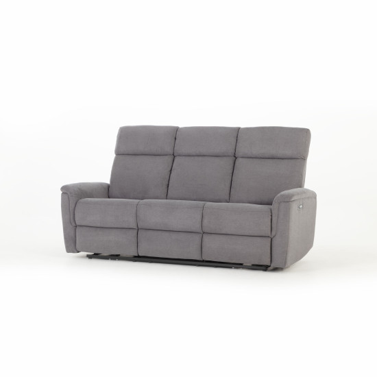 Dion 3 Seater Electric Recliner + 2 Electric Recliner Chairs, Ash