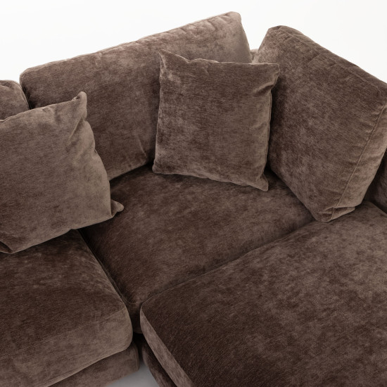 Ella Right Hand Facing Chaise + 2 Seater, Mushroom