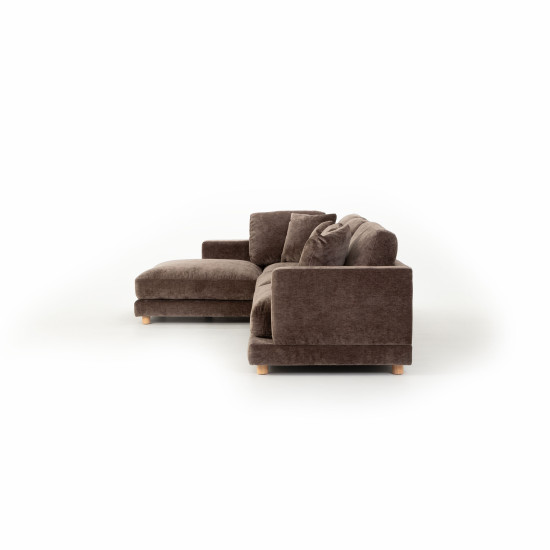 Ella Left Hand Facing Chaise + 2 Seater, Mushroom