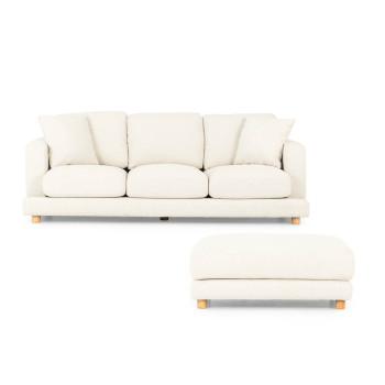 Ella 3 Seater + Ottoman, Oatmeal