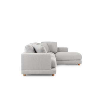 Ella Right Hand Facing Chaise + 2 Seater, Light Grey