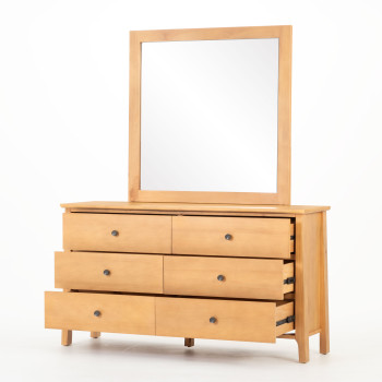 Emery Lowboy & Dresser Mirror, Light