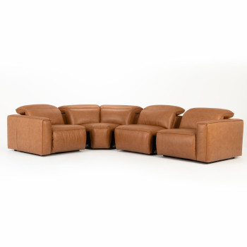 Gianni 4 Seater Corner Modular Recliner Sofa, Leather