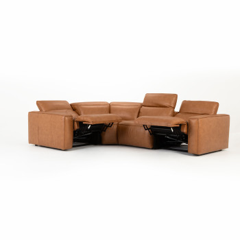 Gianni 4 Seater Corner Modular Recliner Sofa, Leather