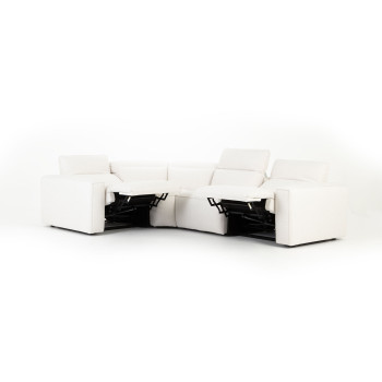 Gianni 4 Seater Corner Modular Recliner Sofa, Natural
