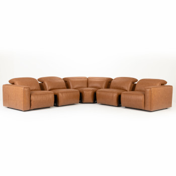 Gianni 5 Seater Corner Modular Recliner Sofa, Leather