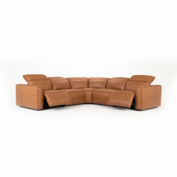 Gianni 5 Seater Corner Modular Recliner Sofa, Leather