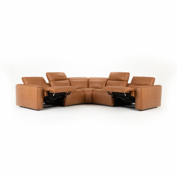 Gianni 5 Seater Corner Modular Recliner Sofa, Leather