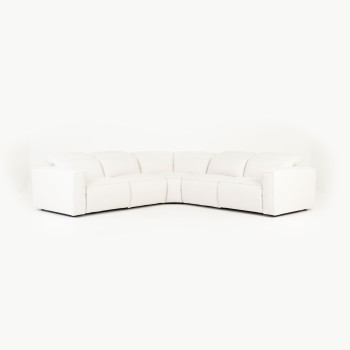 Gianni 5 Seater Corner Modular Recliner Sofa, Natural