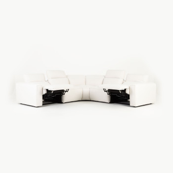 Gianni 5 Seater Corner Modular Recliner Sofa, Natural