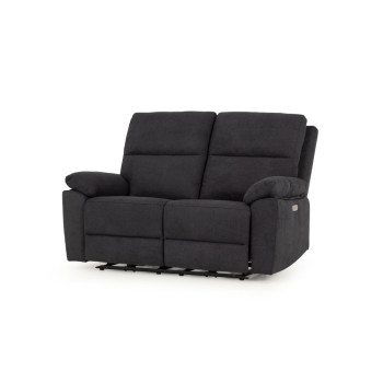 Gracey 3 Seater Electric Recliner + 2 Seater Fabric Electric Recliner, Charcoal