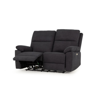 Gracey 3 Seater Electric Recliner + 2 Seater Fabric Electric Recliner, Charcoal