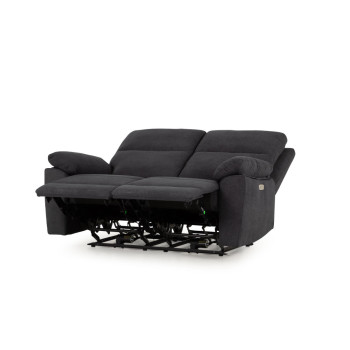 Gracey 3 Seater Electric Recliner + 2 Seater Fabric Electric Recliner, Charcoal