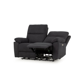 Gracey 3 Seater Electric Recliner + 2 Seater Fabric Electric Recliner, Charcoal