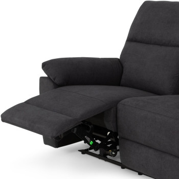 Gracey 3 Seater Electric Recliner + 2 Seater Fabric Electric Recliner, Charcoal