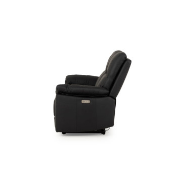 Gracey 3 Seater Electric Recliner + 2 Seater Leather Electric Recliner, Black