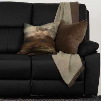 Gracey 3 Seater Electric Recliner + 2 Seater Leather Electric Recliner, Black