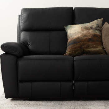 Gracey 3 Seater Electric Recliner + 2 Seater Leather Electric Recliner, Black