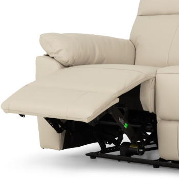 Gracey 3 Seater Electric Recliner + 2 Seater Leather Electric Recliner, Light Grey