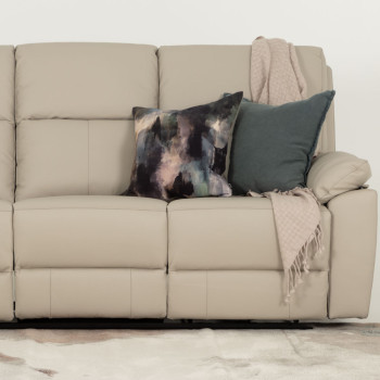 Gracey 3 Seater Electric Recliner + 2 Seater Leather Electric Recliner, Light Grey
