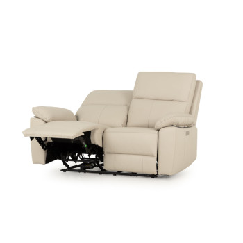 Gracey 3 Seater Electric Recliner + 2 Seater Leather Electric Recliner, Light Grey