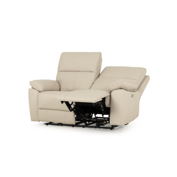 Gracey 3 Seater Electric Recliner + 2 Seater Leather Electric Recliner, Light Grey