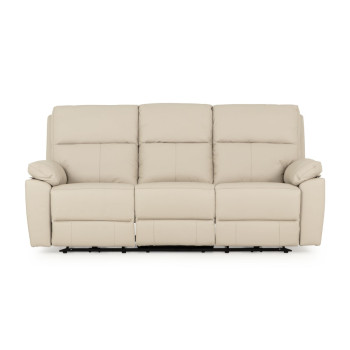 Gracey 3 Seater Electric Recliner + 2 Seater Leather Electric Recliner, Light Grey