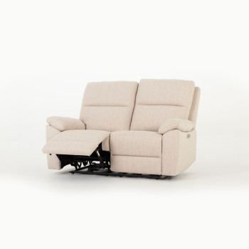 Gracey 3 Seater Electric Recliner + 2 Seater Fabric Electric Recliner, Taupe