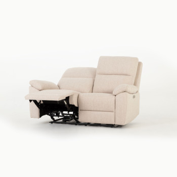 Gracey 3 Seater Electric Recliner + 2 Seater Fabric Electric Recliner, Taupe