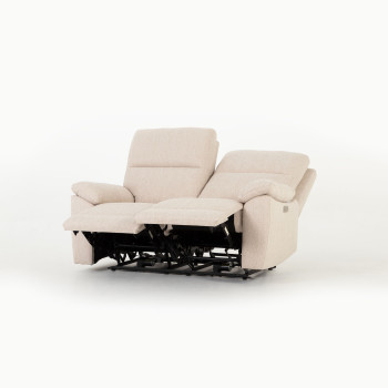Gracey 3 Seater Electric Recliner + 2 Seater Fabric Electric Recliner, Taupe