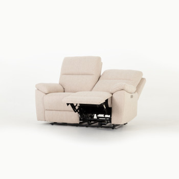 Gracey 3 Seater Electric Recliner + 2 Seater Fabric Electric Recliner, Taupe