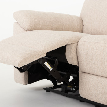Gracey 3 Seater Electric Recliner + 2 Seater Fabric Electric Recliner, Taupe