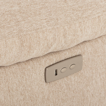 Gracey 3 Seater Electric Recliner + 2 Seater Fabric Electric Recliner, Taupe