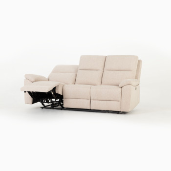 Gracey 3 Seater Electric Recliner + 2 Seater Fabric Electric Recliner, Taupe