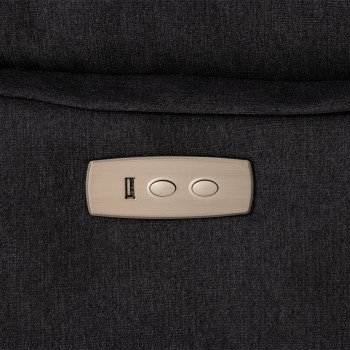 Gracey 3 Seater Electric Recliner + 2 Fabric Electric Recliner Chairs, Charcoal