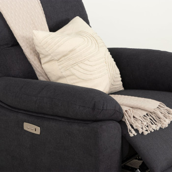 Gracey 2 Seater Electric Recliner + 2 Fabric Electric Recliner Chairs, Charcoal