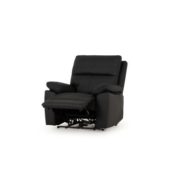 Gracey 2 Seater Electric Recliner + 2 Leather Electric Recliner Chairs, Black