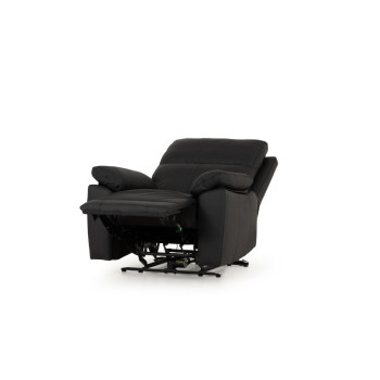 Gracey 2 Seater Electric Recliner + 2 Leather Electric Recliner Chairs, Black