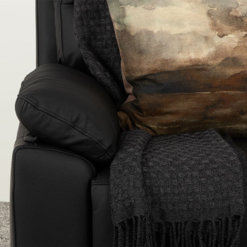 Gracey 2 Seater Electric Recliner + 2 Leather Electric Recliner Chairs, Black