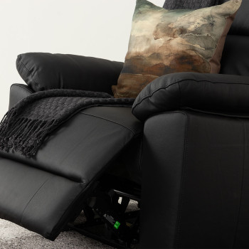 Gracey 2 Seater Electric Recliner + 2 Leather Electric Recliner Chairs, Black