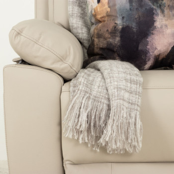 Gracey 2 Seater Electric Recliner + 2 Leather Electric Recliner Chairs, Light Grey