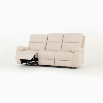 Gracey 3 Seater Electric Recliner + 2 Fabric Electric Recliner Chairs, Taupe
