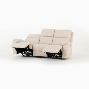 Gracey 3 Seater Electric Recliner + 2 Fabric Electric Recliner Chairs, Taupe