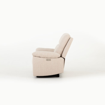 Gracey 2 Seater Electric Recliner + 2 Fabric Electric Recliner Chairs, Taupe