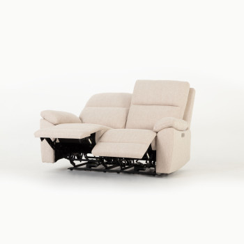 Gracey 2 Seater Electric Recliner + 2 Fabric Electric Recliner Chairs, Taupe