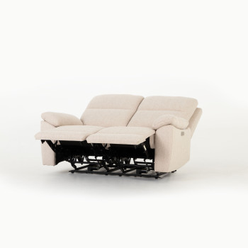 Gracey 2 Seater Electric Recliner + 2 Fabric Electric Recliner Chairs, Taupe