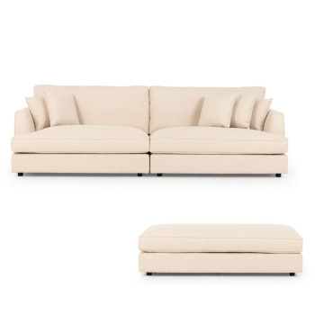 Hampshire Lounge Suite 4 Seater + Ottoman, Oatmeal