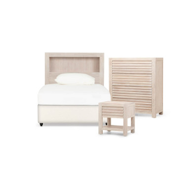 Haven 3 Piece Bedroom Set with Single / King Single Headboard, White